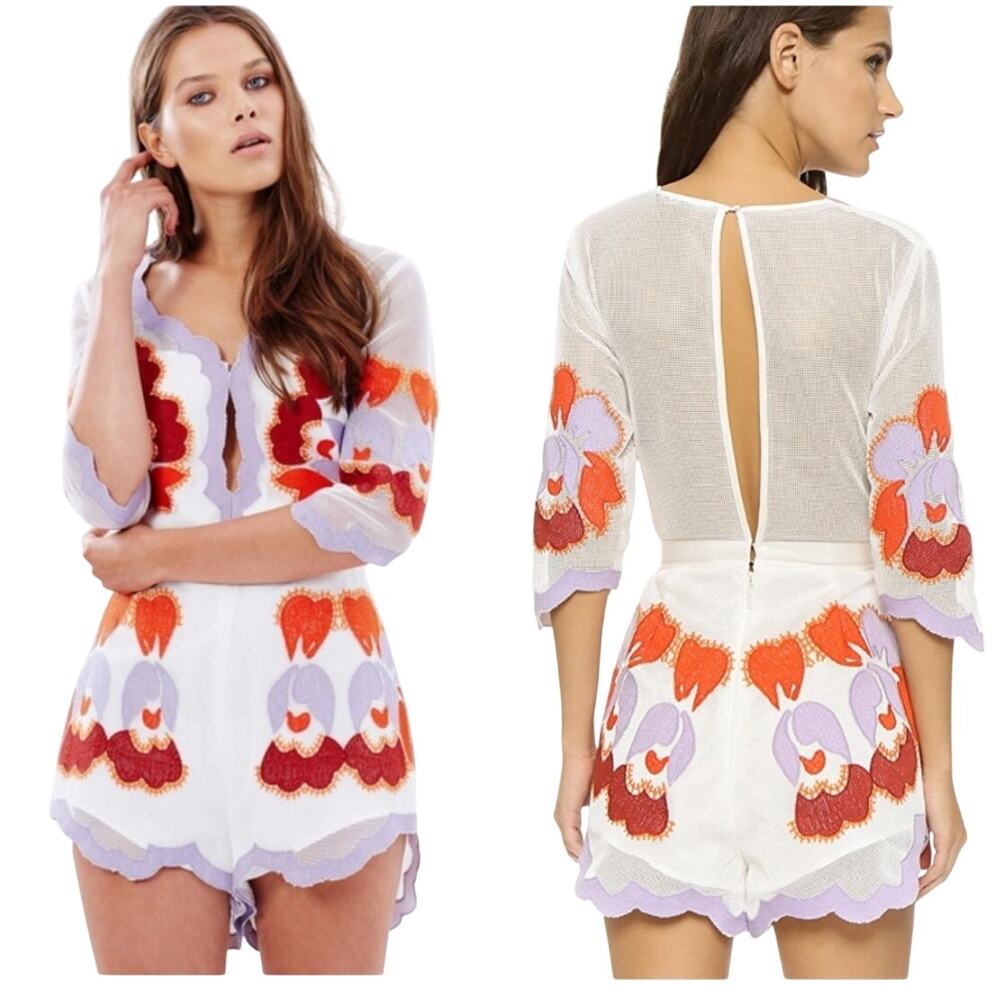 Alice McCall Never Ever Playsuit Embroidered Romper Size 4